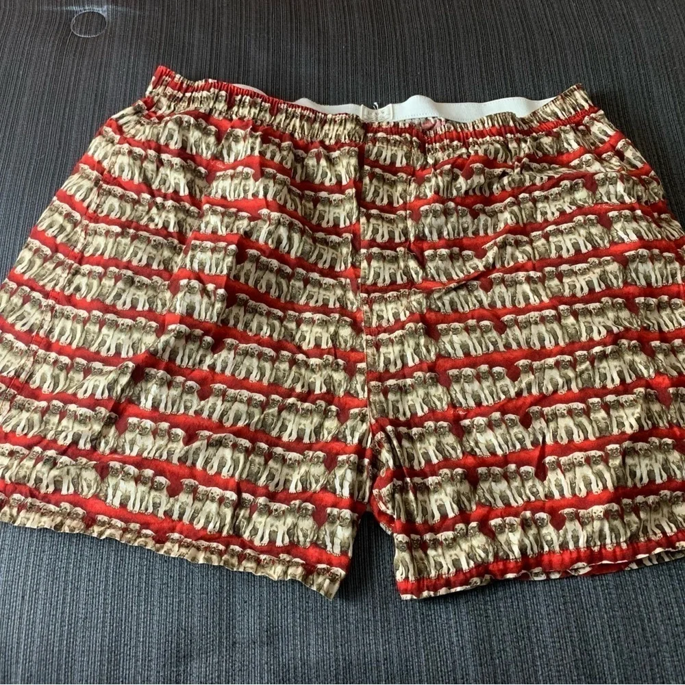 J.Crew Puppy Dogs Print Labrador Boxers Brief Briefs Shorts Red Beige Size 40-42